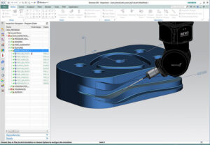 Scanning inspection paths can be automatically created with NX CMM by using the embedded PMI data.