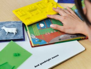 Tactile books include 3D images on pages that can be printed at home to help visually impaired children get a feel for popular children's books.