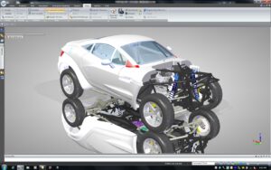 Solid Edge and other CAD providers are dipping their toe into the sharing economy. The Rally Fighter shown here was a SolidWorks assembly imported in to Solid Edge Design1 for editing parts. 