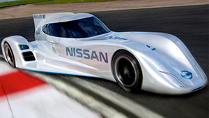 nissan, leaf, EV, lemans, racer, race car, car, electric, green, france, 