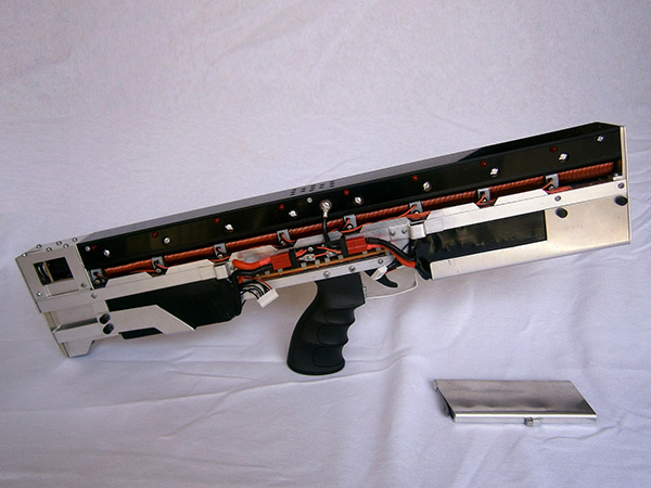 gauss, gun, coil gun, rail gun, electromagnet, ammo, battery