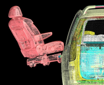 Determining path for seat placement during automobile assemply process