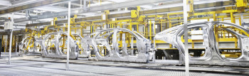 A Jaguar Land Rover production line