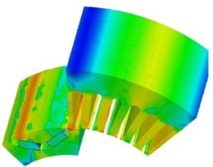 Simulation of the electromagnetic performance of the motor. Only ANSYS mechanical results are depicted (ANSYS Fluent not shown but included in the simulation).