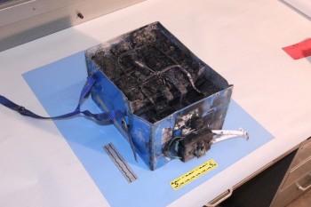 Japan Airlines Boeing 787 Li-battery fire of 2013. Courtesy of National Transportation Safety Board.
