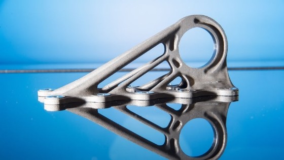 3D-printed titanium bracket for A350 XWB aircraft. (Image courtesy of Airbus.)