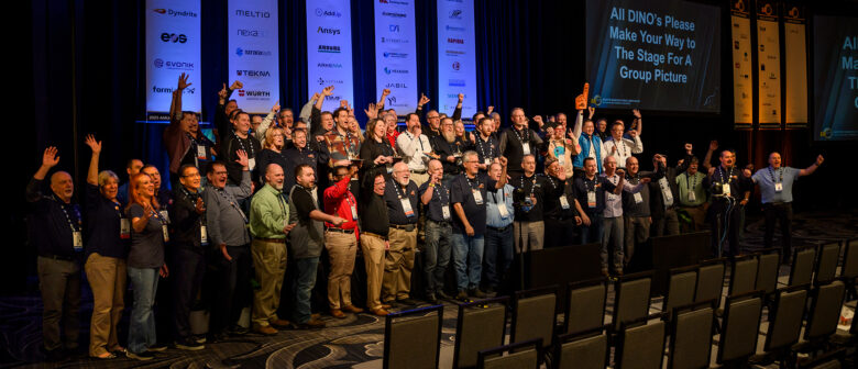 DINO Award recipients gather on stage at the 2023 AMUG Conference.
