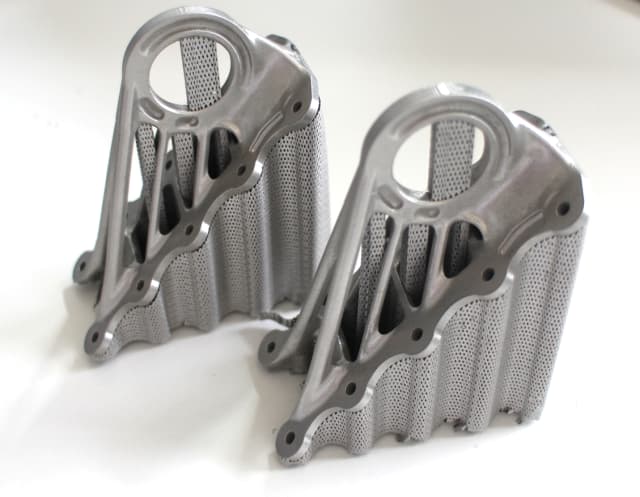 Cabin brackets for the Airbus A350 XWB with support structure. (Image courtesy of Concept Laser.)