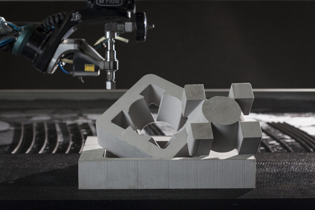 Thick foam parts cut by a Flow Mach 4c Dynamic XD. (Image courtesy of Flow International.)