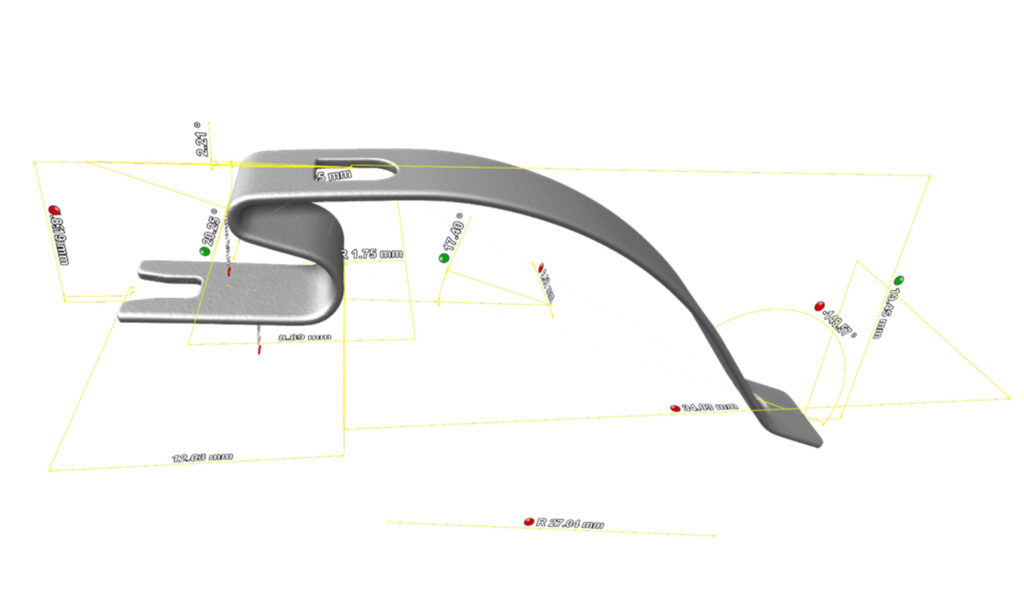 Hachtel spring CAD model with measurement features