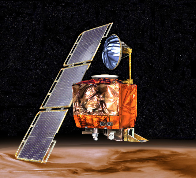 Artist's rendering of the Mars Climate Orbiter.