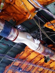 The completed duct in place in the DC-10 aircraft