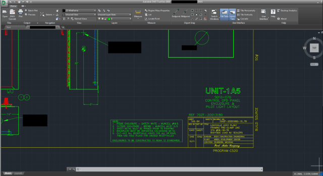 A redacted screenshot of one of the many schematics contained in the Level One data set. (Image courtesy of UpGuard.)