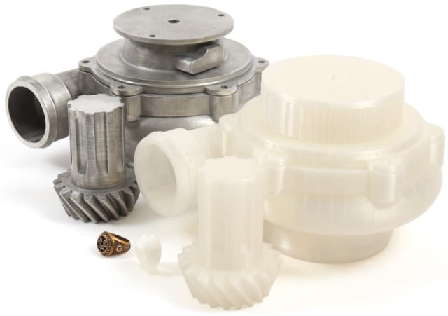Investment Cast parts beside 3D-printed patterns. (Image courtesy of Aleph Objects.)